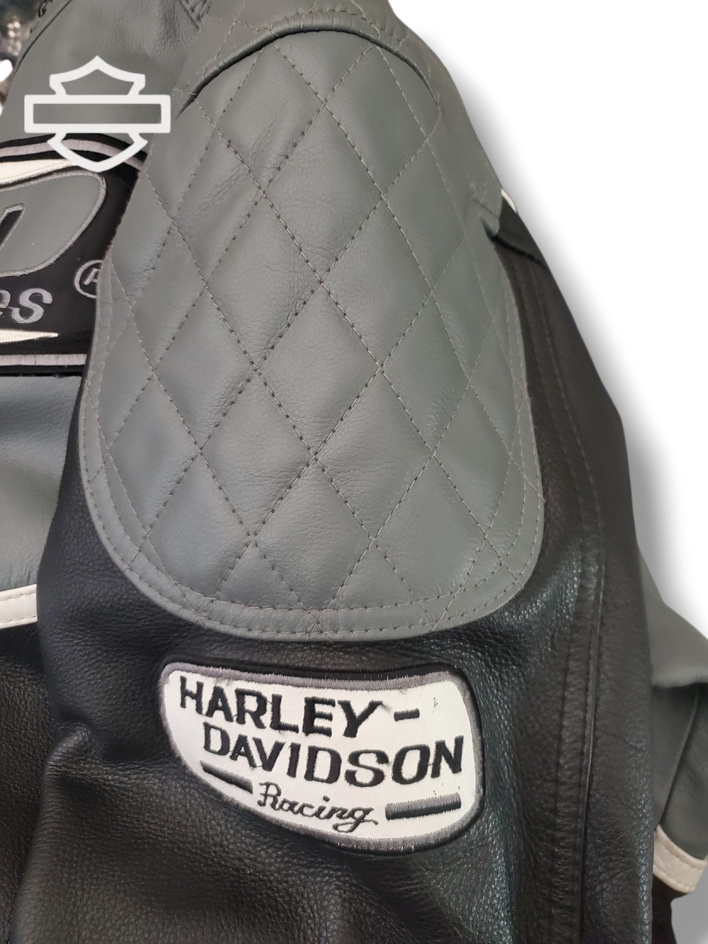 Harley-Davidson Road King Black and Gray Leather Riding Jacket - Picture 13 of 15